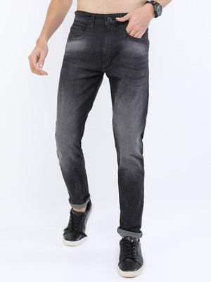HIGHLANDER Tapered Fit Men Black Jeans