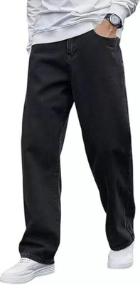 Zepzo Loose Fit Men Black Jeans