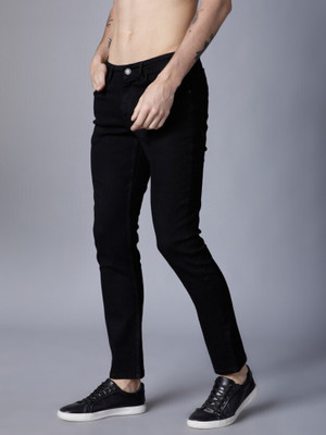 POKHINDA Skinny Men Black Jeans