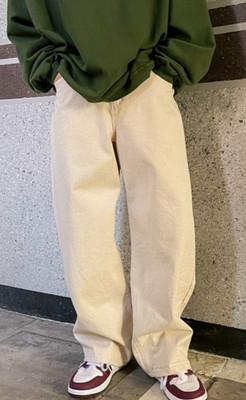 zaba Loose Fit Men Beige Jeans