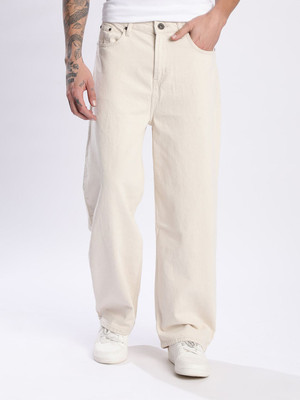 ABC Relaxed Fit Men Beige Jeans