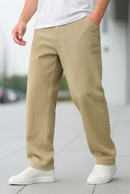 Plus91 Regular Men Beige Jeans