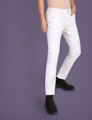 FLYING MACHINE Tapered Fit Men White Jeans