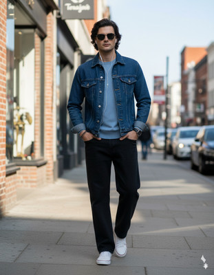 Wanted Straight Fit Men Black Jeans