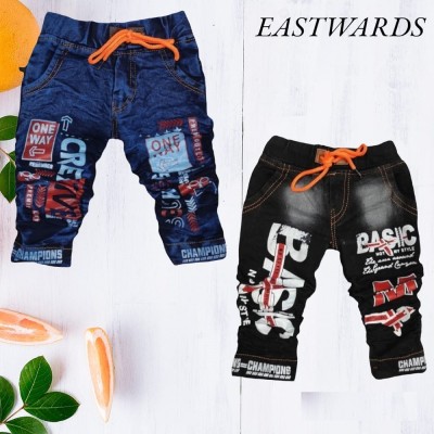 EASTWARDS Slim Boys & Girls Black, Dark Blue Jeans(Pack of 2)