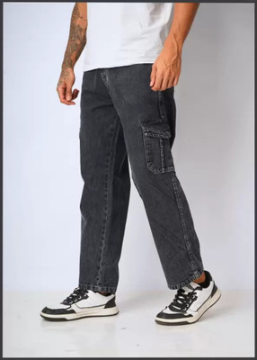 Playfeel Loose Fit Men Grey Jeans