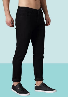 POKHINNDA Boyfriend Men Black Jeans