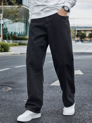 RileyRush Relaxed Fit Men Black Jeans