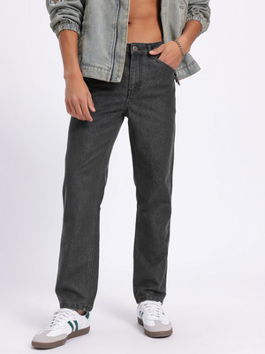 Glitchez Relaxed Fit Men Black Jeans