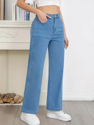 GLOBENAUT Straight Fit Women Light Blue Jeans