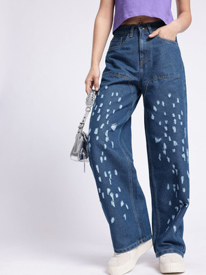 Glitchez Boot-Leg Women Blue Jeans