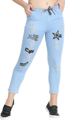 HouseOfCommon Jogger Fit Women Light Blue Jeans