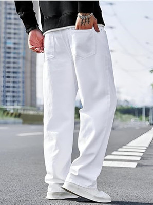 Nalaka Loose Fit Men White Jeans
