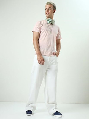 Nalaka Loose Fit Men White Jeans