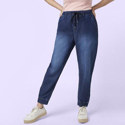 YU by Pantaloons Jogger Fit Women Dark Blue Jeans