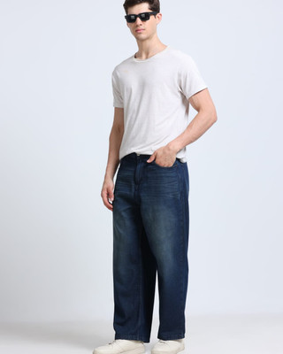 INDUSPOLO Baggy Fit Men Dark Blue Jeans