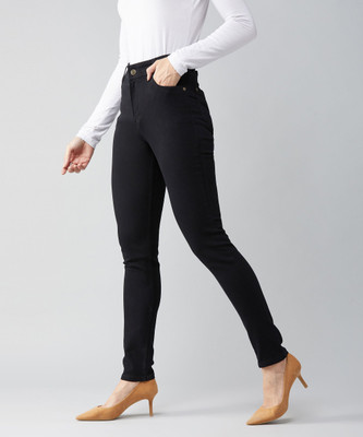 DOLCE CRUDO Slim Women Black Jeans