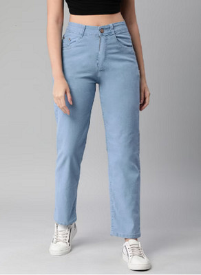 GLOBENAUT Straight Fit Women Light Blue Jeans