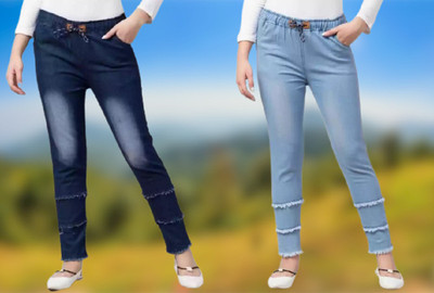 JM JAKMY FASHION Regular Women Blue Jeans(Pack of 2)