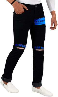 Star4well Slim Men Black, Dark Blue Jeans
