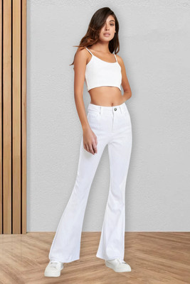 GOLD-D.A FASHION Boot-Leg Women White Jeans