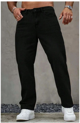 M Q Denim Loose Fit Men Black Jeans