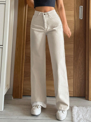 fashionforwards Straight Fit Women Beige Jeans