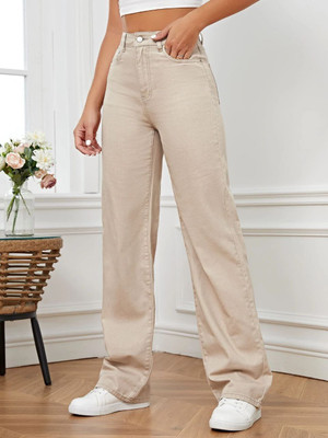 MITRACREATION Boyfriend Women Beige Jeans