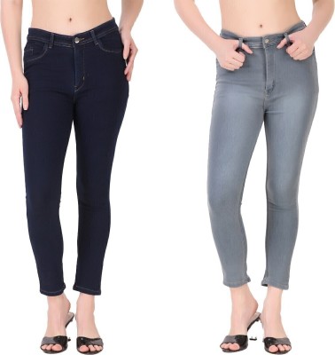 STYLONES Slim Women Dark Blue, Grey Jeans(Pack of 2)