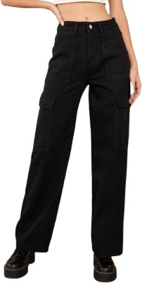 ZKSHOPY Boot-Leg Women Black Jeans