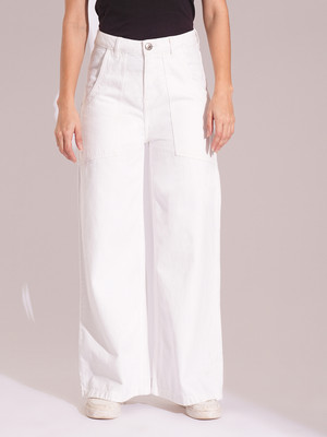 Globus Straight Fit Women White Jeans