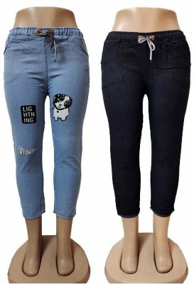 LOVO Jogger Fit Girls Light Blue Jeans(Pack of 2)