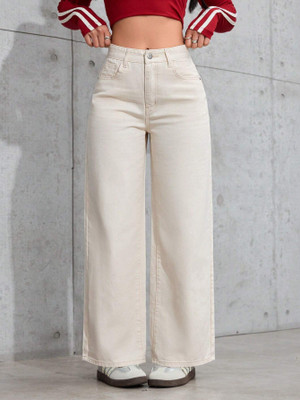 lovely london Relaxed Fit Women Beige Jeans