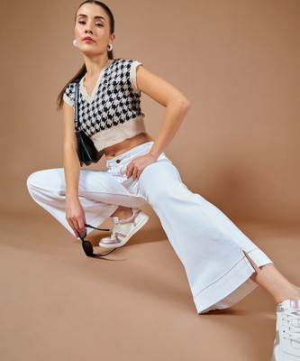 DOLCE CRUDO Relaxed Fit Women White Jeans