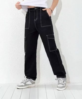 DENIM FIT Loose Fit Men Black Jeans