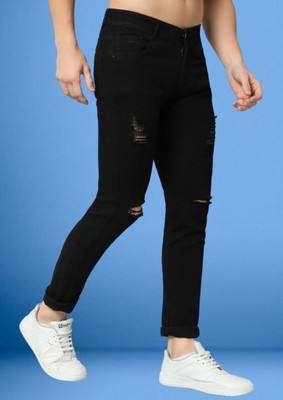 Creatywitty Slim Men Black Jeans
