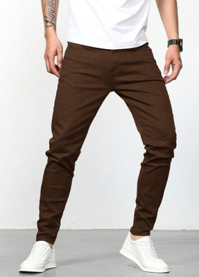 woomny Slim Men Brown Jeans