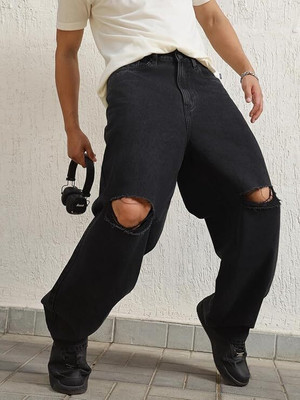 LOOKONCE Straight Fit Men Black Jeans
