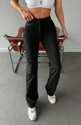 NUCLOTHS Flared Women Black Jeans