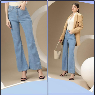 1DAYSTREET Boot-Leg Women Light Blue Jeans