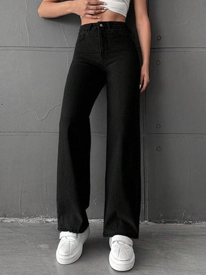 DENIM LOOK Boyfriend Women Black Jeans