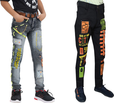 Fandom Collection Regular Boys Multicolor Jeans(Pack of 2)