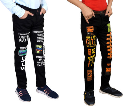 Fandom Collection Regular Boys Black Jeans(Pack of 2)