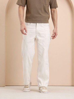 Mast & Harbour Relaxed Fit Men White Jeans