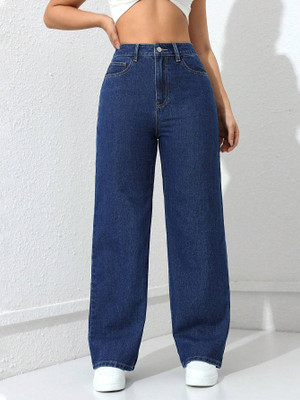 NUCOUTHS the style you love Loose Fit Women Dark Blue Jeans