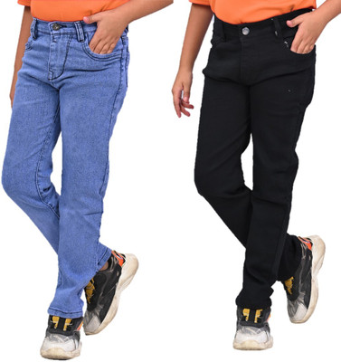 ARTVISION Regular Boys Black, Light Blue Jeans(Pack of 2)