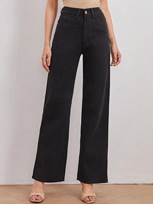 Herway Relaxed Fit Women Black Jeans
