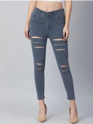 BOTUMQUTE Slim Women Grey Jeans