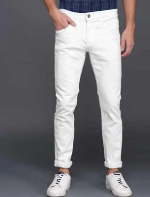 FLIECAINER Regular Men White Jeans