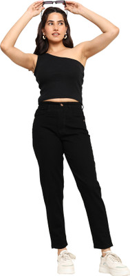 zayla Loose Fit Women Black Jeans